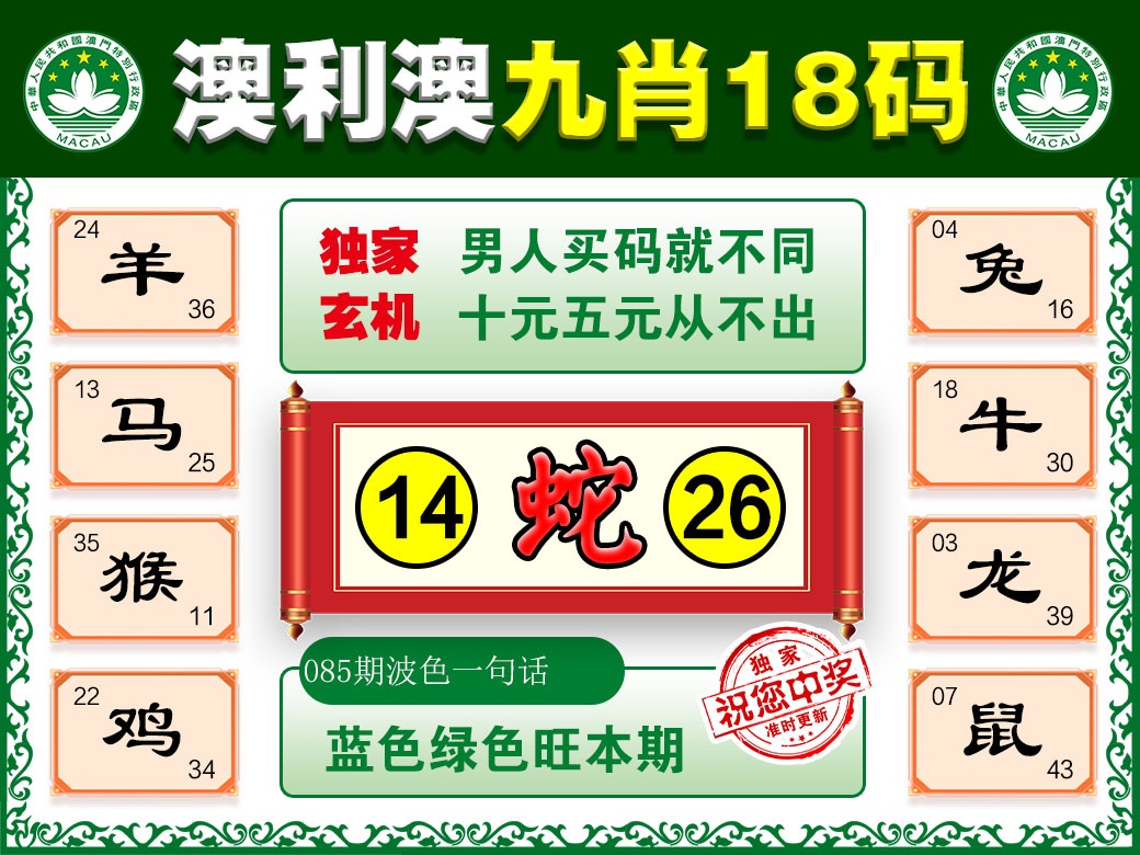 085期澳利澳九肖[图]