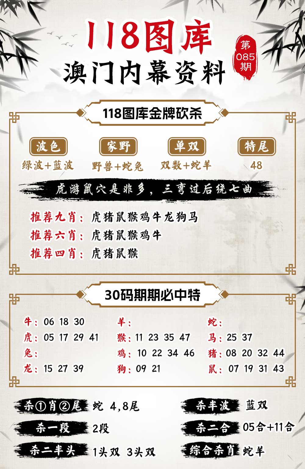 085期118内幕资料[图]